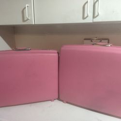 Vintage Samsonite Set Of Two Of Pink Royal Traveler 