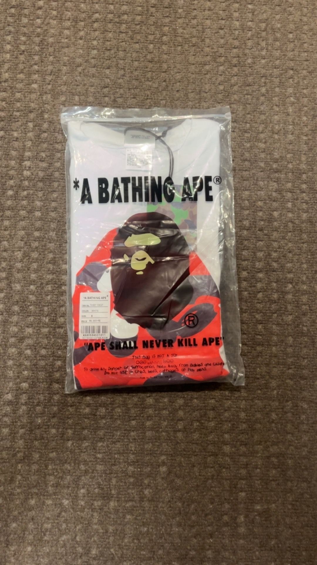 White and Red bape shirt