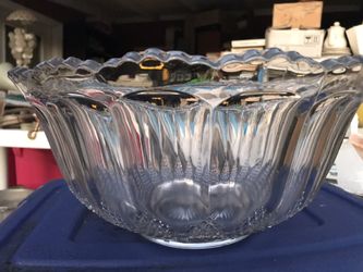 Large Heavy Glass Punchbowl.