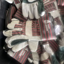 Bullshark model 1200DPX split cowhide leather palm gloves