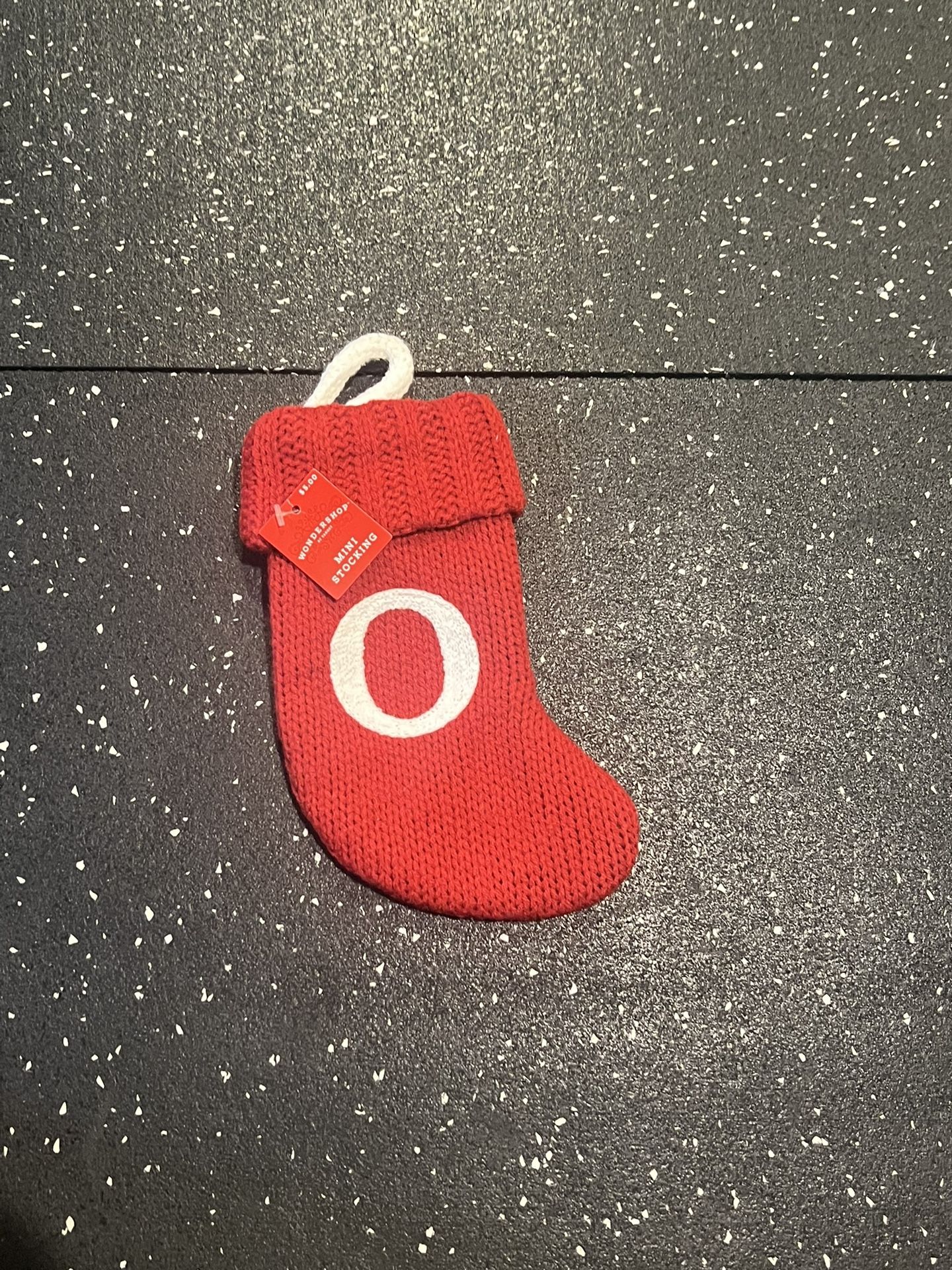 Knit Monogram LETTER O MINI 8" Christmas Stocking Wondershop Home Decor