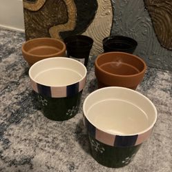Ceramic  Plant Pots 6 For $15