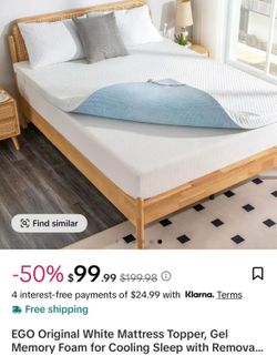 White mattress topper gel memory foam