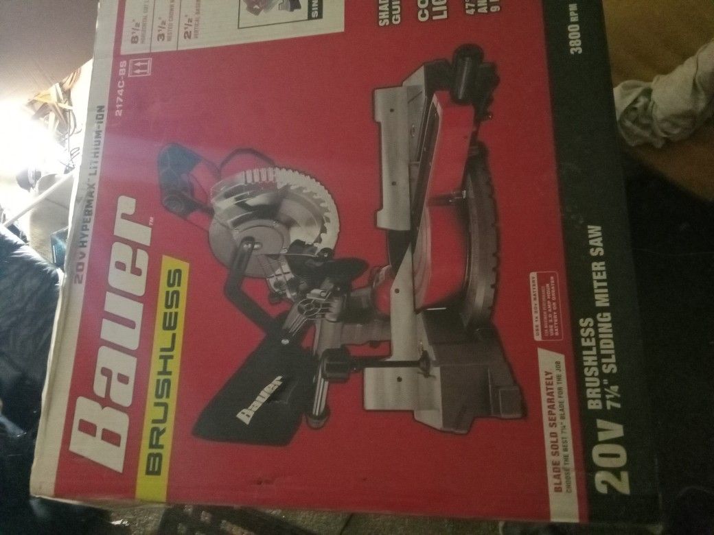 20 Volt Hypermax Lithium-ion Sliding Miter Saw W/ Battery And Charger