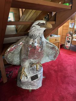 HUGE 56 X 36” EAGLE MIRROR TILE CARVED WOOD FTOM CATALINA ISLAND