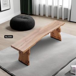 63”L,Elm Wood Dining Bench Bedroom BenchesIn Footrest Stool Accent Bench for Entryway Dining Room Living Room Bedroom End of Bed
