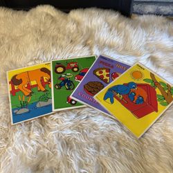 Vintage Playskool Wood Puzzles Set Of 4