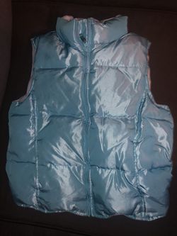 Gap Children’s Girl’s Size XXL Iced Blue Winter Puffer Vest Fleece Lined