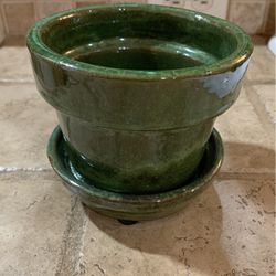 Heavy Duty Green Ceramic Planter Pot
