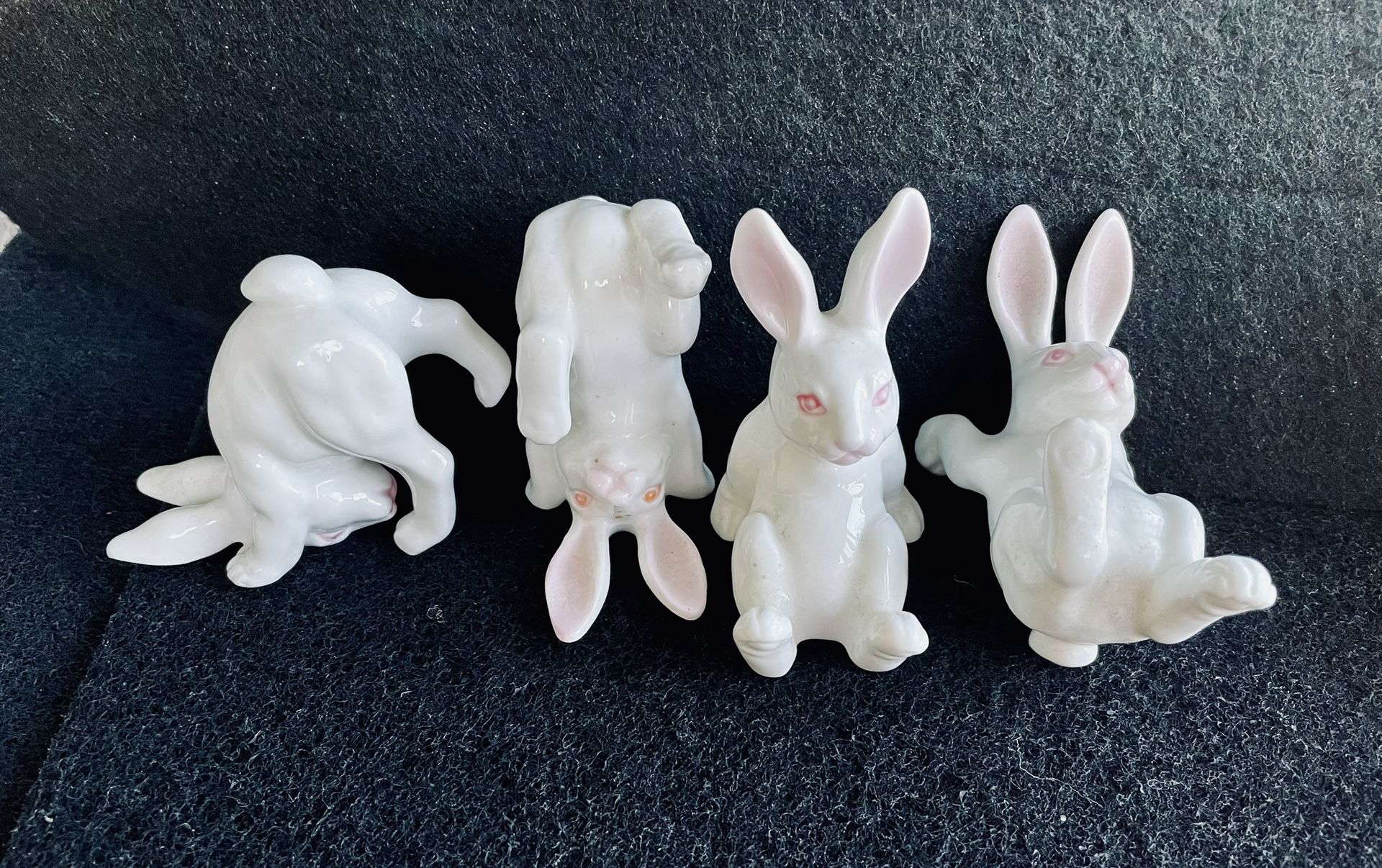4 Tumbling Rabbits , Fine Bone china