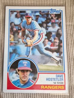1983 Topps Dave Hostetler Texas Rangers Baseball Card