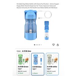Brand new Portable Dog Water Bottle with Ozone Purification