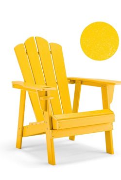 Yellow Adirondack Chair with Cup Holder