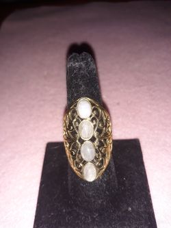 Rainbow Moonstone ring