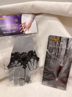 NEW Spirit Halloween Lace Bracelet  and Decorative Vial Necklace Bundle