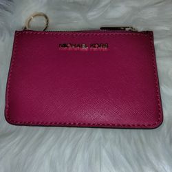 Michael Kors Top Zip Card Holder w keychain 