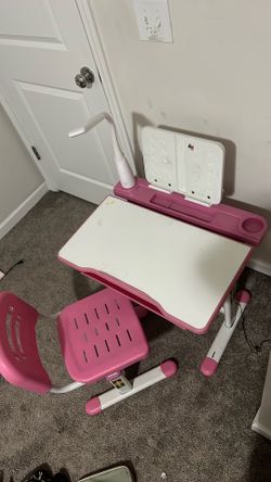 Kids Study Table & Chair with Lamp