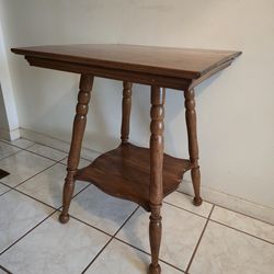 Table End Table Side Table Antique Parlor Table 19th Century Early American Furniture Vintage Tiger Oak Wood