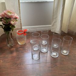 10 Clear Vases 