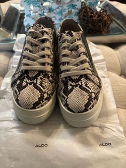 Aldo Snakeskin Print Low-Top Sneakers