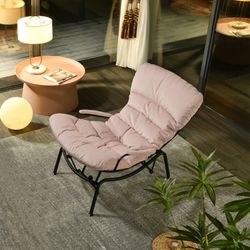 New Luxury Modern Padded Rocking Chair with Armrests – Comfortable Lounge Recliner with Soft Cushion and Sturdy Metal Frame for Living Room, Bedroom, 