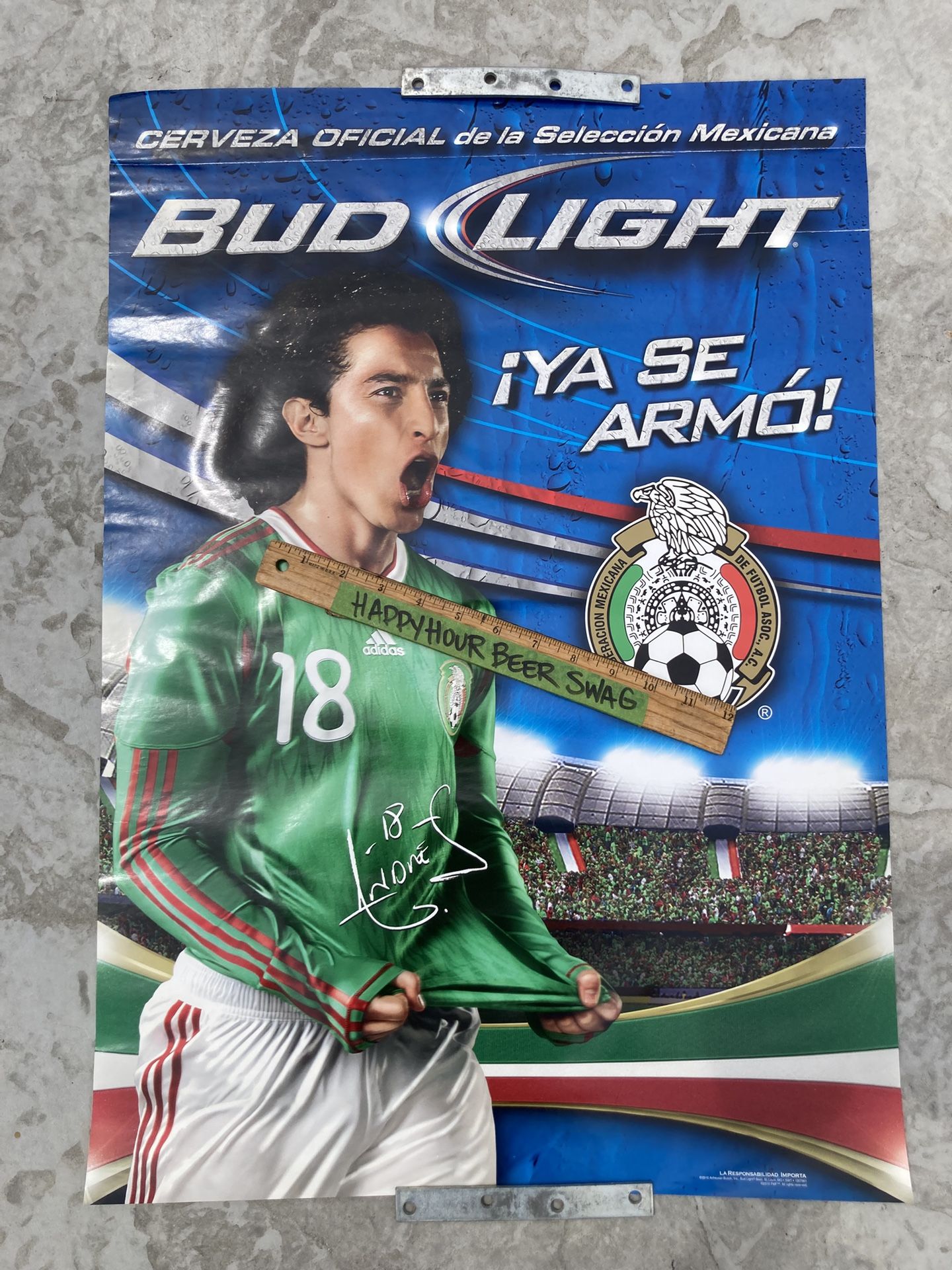 🔥 Bud Light Mexico Soccer Paper Poster Beer Sign