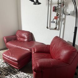Red couch setup
