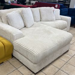 Left Chaise Ivory Comfy Deep Sweater Sectional
