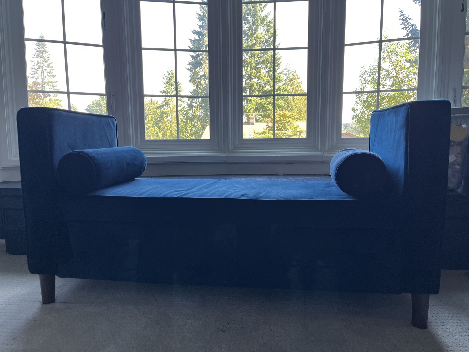 Royal Blue Velvet Settee