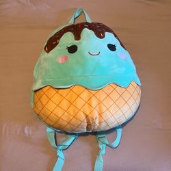 Maya the Mint Ice Cream Squishmallow Plush Backpack (12-inch size)