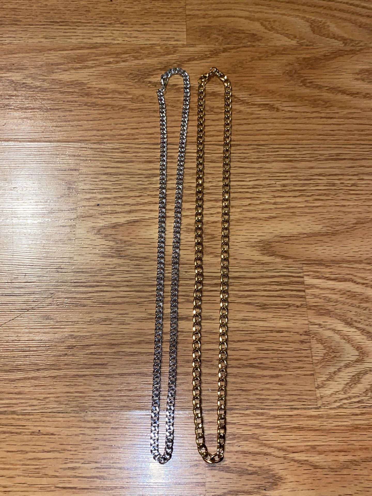 Brand New Stainless Steel Silver Chain 24inch & A Gold Plated 24inch Chain For Sale$ 20 Each
