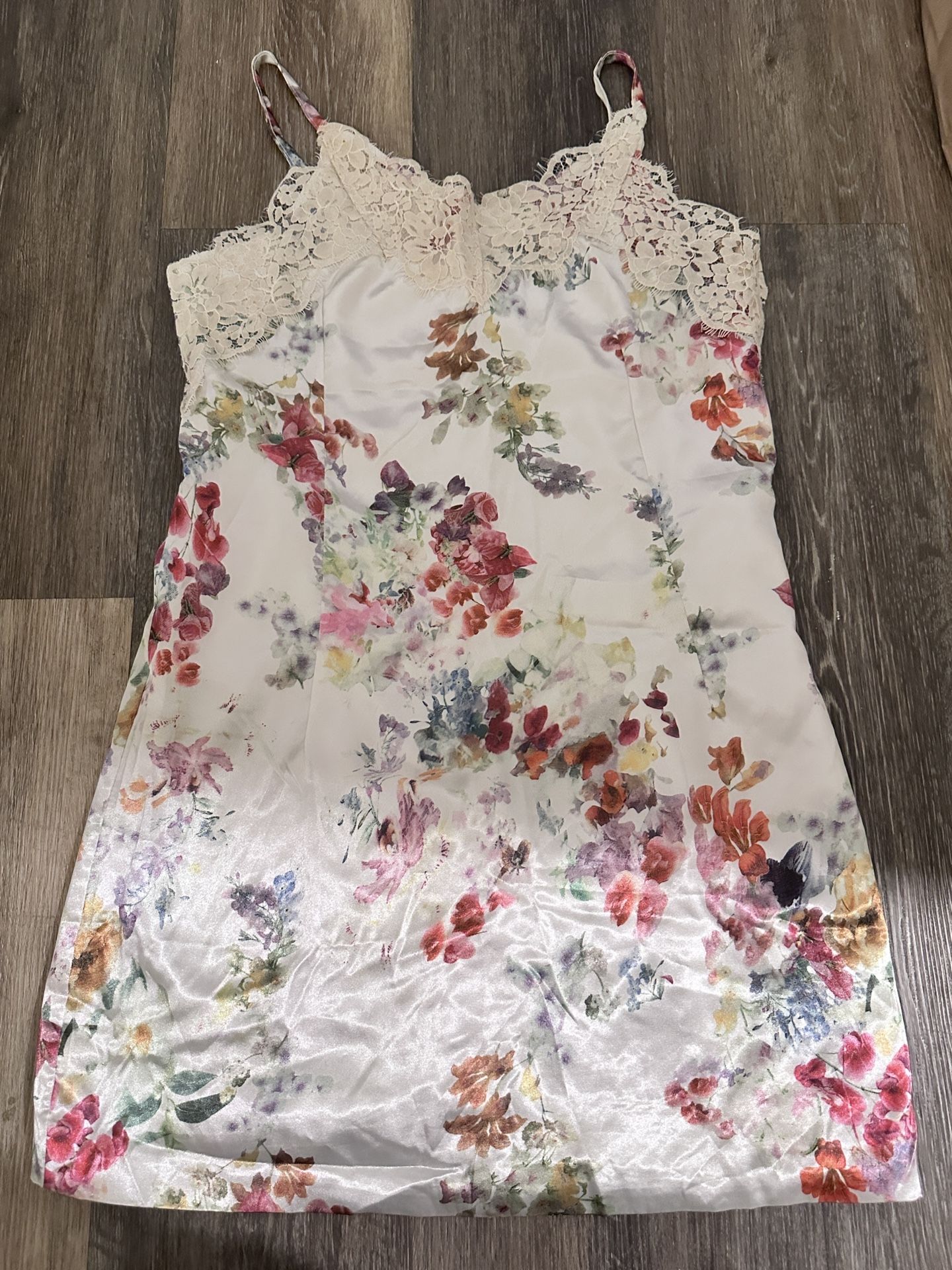 Floral satin dress