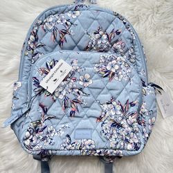 Vera Bradley NEW Ultralight Large Backpack Cherry Blossoms Light Blue White Pink