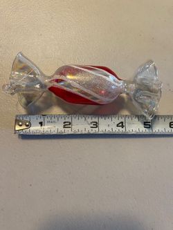 5” Glass glass candy Christmas Ornament