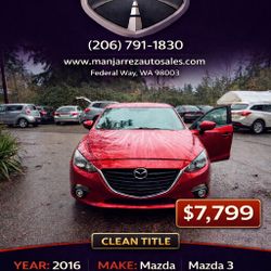 Mazda 3 2016 Clean Title 123k Miles 