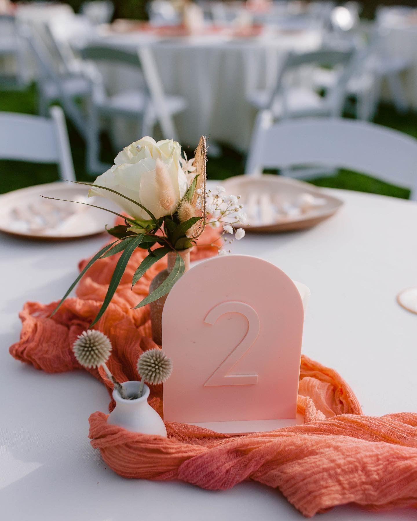 Acrylic Peach Arch Modern Wedding Table Numbers