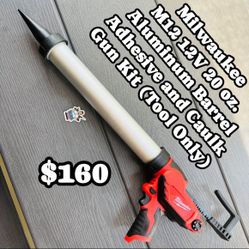 Milwaukee M12 12V  20 oz. Aluminum Barrel Adhesive and Caulk Gun Kit (Tool Only)