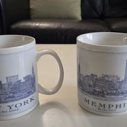 $20 Ea  Starbucks Mugs Cityscape New York And Memphis
