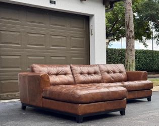 Sofa/Couch Sectional - Leather - Camel - Delivery Available 🚛