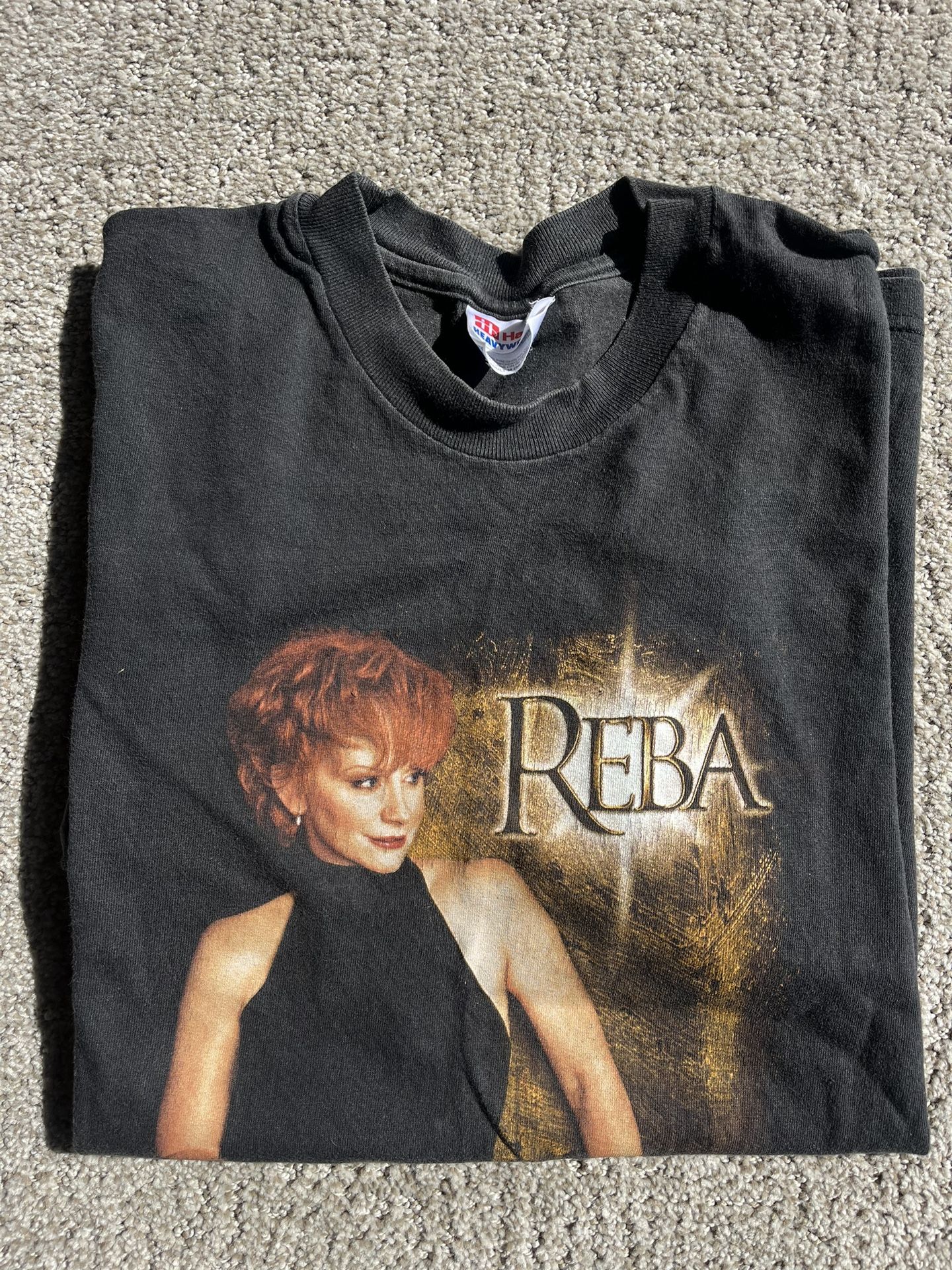 Vintage Reba Shirt Adult Large Black Short Sleeve Concert Tour Band Tee Unisex