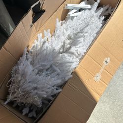 7ft White Fake Christmas Tree