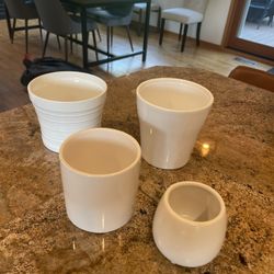 White Plant Holders /Vases