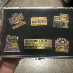 Los Angeles Lakers 2001 NBA Champions Commemorative Pin Set (6 Pins) – LE