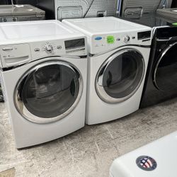 white whirlpool duet washer dryer set
