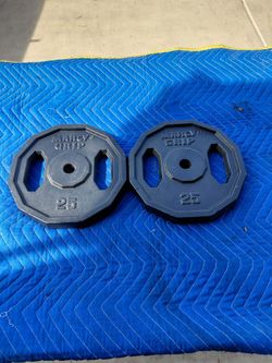 Two 25 lbs grip plates standard