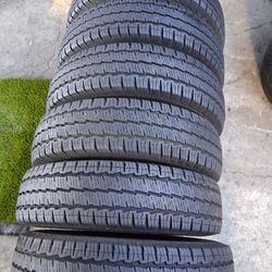 4 semi New Tires LT 215/75r16 range E 🤑free Installation and balance ‼️ 80%tread 