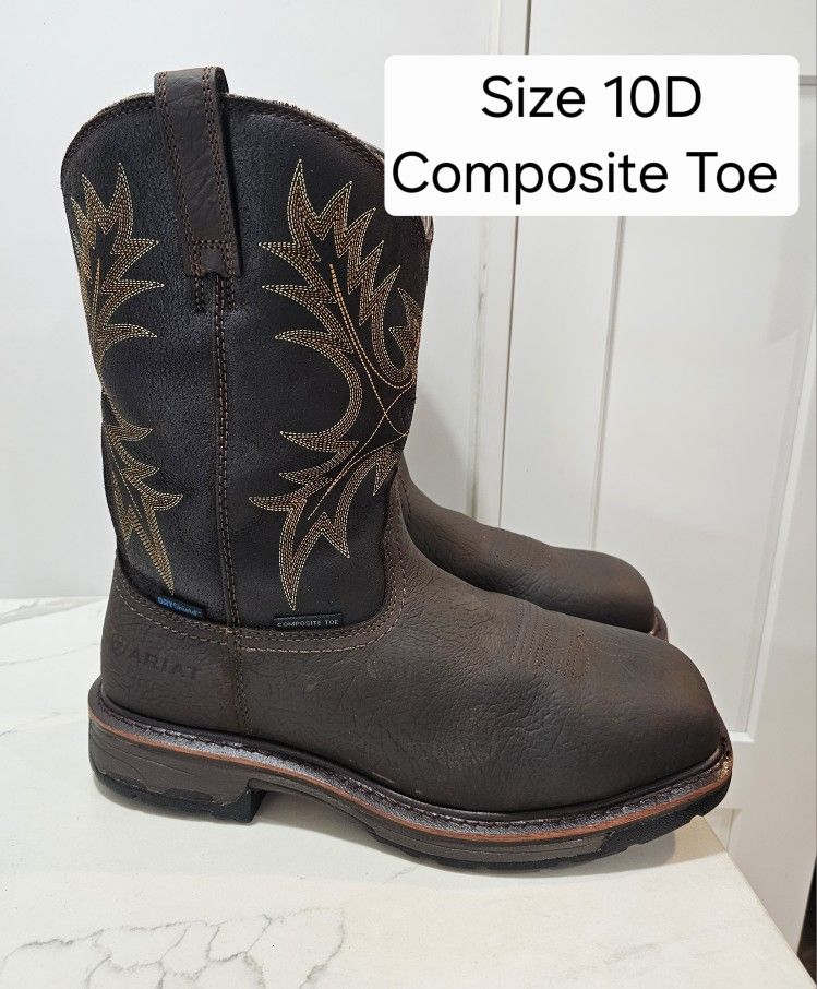 Ariat Composite Toe Work Boots Size 10D