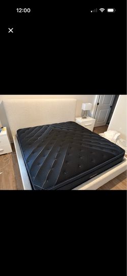 Calabasas Beige King Bed and Mattress