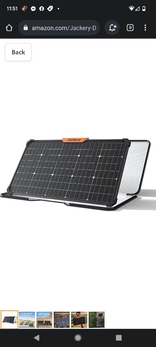 $185 JACKERY SOLAR SAGE 80 PORTABLE SOLAR PANEL