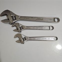 Craftsman & Allied Adjustable Wrench Set (3 Pieces)